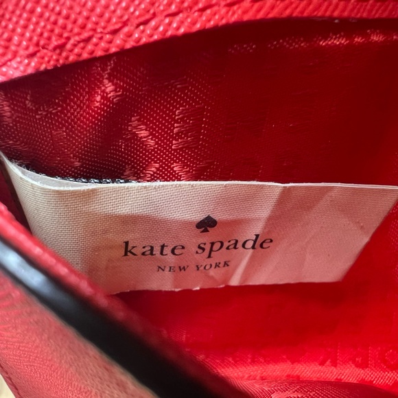 kate spade red saffiano leather business card holder - Picture 6 of 8